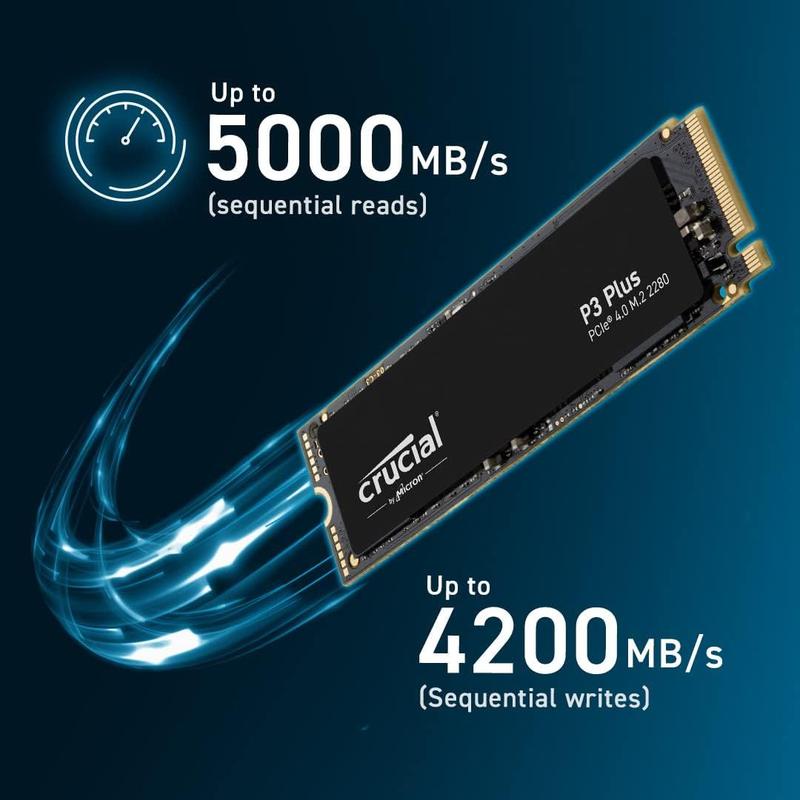 Ssd m2 4tb crucial p3 plus nvme pcie gen4 x4 leitura até 4800mb/s